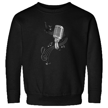 Discover Retro Microphone with music nout Sweatshirts