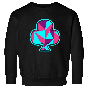 Discover Playing card clover gift game player poker neon Sweatshirts