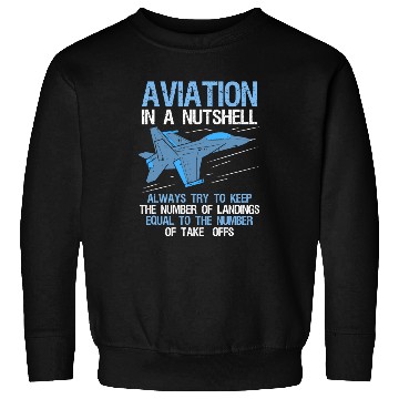 Discover Funny Pilot Aviation In A Nutshell Airplane Gift Sweatshirts