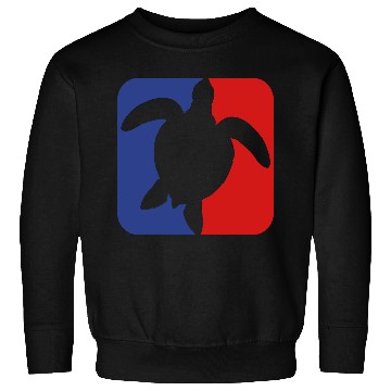Discover red blue square button sea turtle silhouette outli Sweatshirts