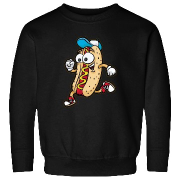 Discover Happy RUNNING HOTDOG BUN Fast Food Marathon Sweatshirts