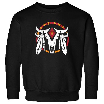 Discover Aztec Pattern Cow Skull Cowboy Indian Mexican Sweatshirts