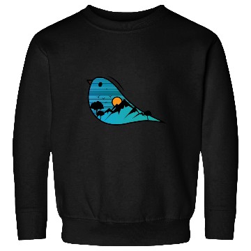 Discover Blue Bird Nature Cartoon Sweatshirts