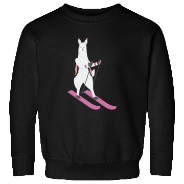 Discover Cute Alpaca Llama Skiing Ski Snowboard Sport Gift Sweatshirts