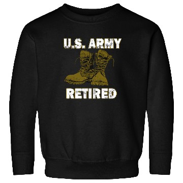 Discover US Army Retired Distressed With Logo Short Sleeve Sweatshirts