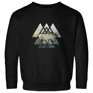 Discover Elk Moose Silhouette Mountain Forest Sweatshirts