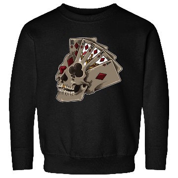 Discover Poker Skull | Card Dealer Gambler Luck Jackpot Sweatshirts