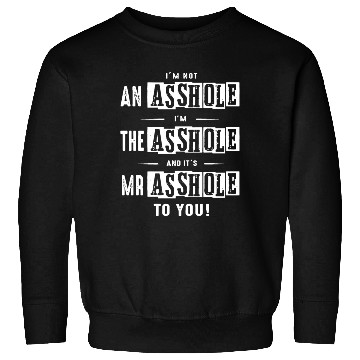 Discover I am not an asshole I am the asshole and it is Mr Sweatshirts