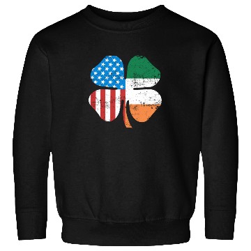 Discover Four Leaf Clover Ireland USA Flag St Patrick's Sweatshirts
