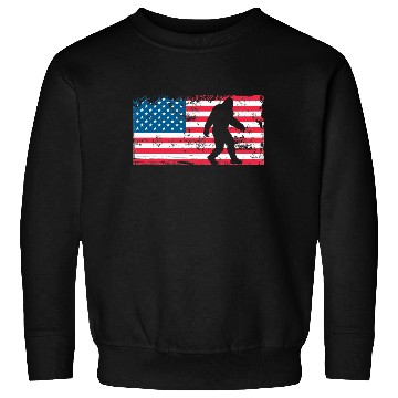 Discover Retro Bigfoot US Flag Sweatshirts