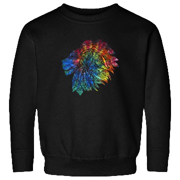 Discover Psychedelic Lion Design Gift. Rainbow Mandala Sweatshirts