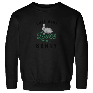 Discover Girl Loves Her Bunny Rabbit Easter Womens Sweatshirts
