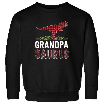 Discover Grandpa Saurus T Rex Red Plaid Matching Family Sweatshirts