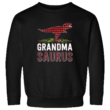 Discover Grandma Saurus T Rex Red Plaid Matching Family Sweatshirts