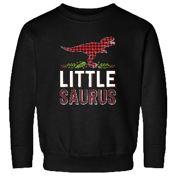 Discover Little Saurus T Rex Kid Red Plaid Matching Family Sweatshirts