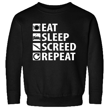 Discover Eat Sleep Screed Repeat (white text) Sweatshirts