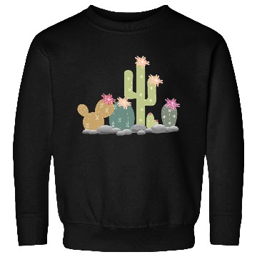 Discover Cactus rock garden with different cacti Sweatshirts