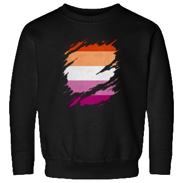 Discover Lesbian Pride Flag Ripped Reveal Sweatshirts