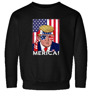 Discover 4th Of July Trump Merica USA Boys Girls Kids Sweatshirts