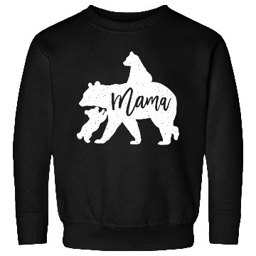 Discover Mama Bear 2 Baby Bear Cubs Playing Riding on Back Sweatshirts