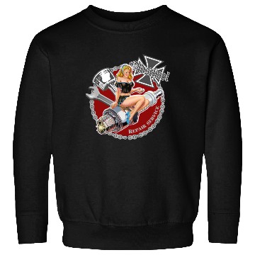 Discover Old school repair service pinup Sweatshirts