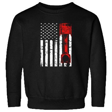 Discover Patriotic Auto Diesel Mechanic USA Flag Piston Sweatshirts