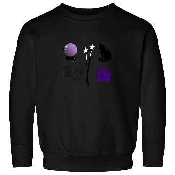 Discover witch magic wand crystal ball tarot crystal cat Sweatshirts