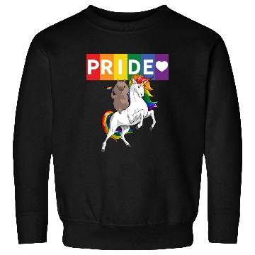 Discover LGBT Gay Pride Wombat Riding Rainbow Unicorn Sweatshirts