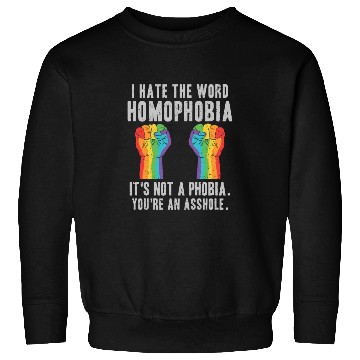 Discover LGBT Homophobia Is Not A Phobia Youre an Asshole Sweatshirts