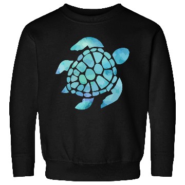 Discover Sea Turtle Watercolor Blue Sweatshirts