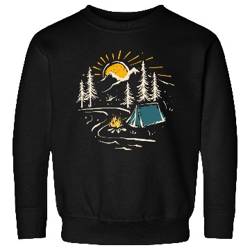 Discover Camping Hiking Nature Mountain River Sweatshirts