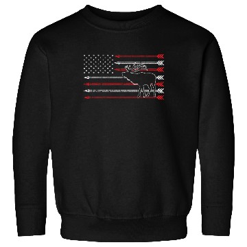 Discover American Flag Elk Hunting Sweatshirts - Crossbow Hunting