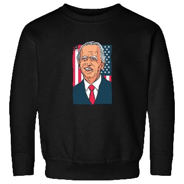 Discover Joe Biden Cartoon Laughs with US Flag Sweatshirts