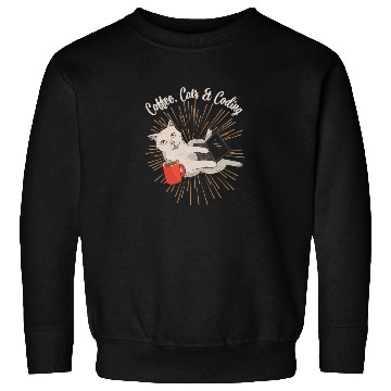 Discover Coding Cats and Coffee Software Developer Sweatshirts