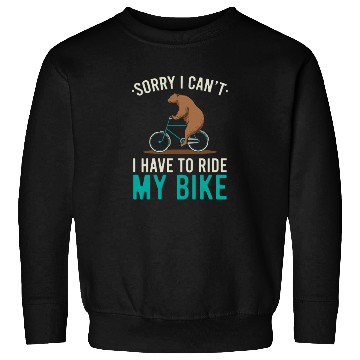 Discover Bear Riding A Bicycle Mountain Bike Cyclist Sweatshirts