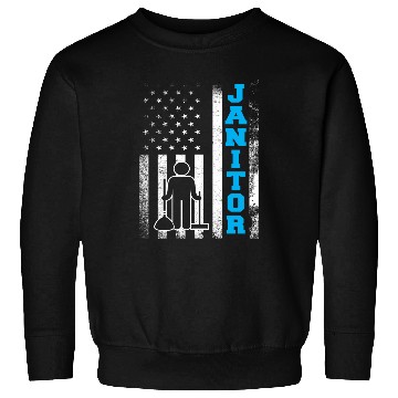 Discover Janitor School Custodian Cleaner Janitors US Flag Sweatshirts