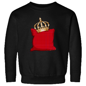 Discover red royal checked pillow with golden crown Sweatshirts