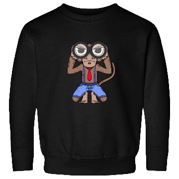 Discover Funny Monkey with Binoculars Design Sweatshirts