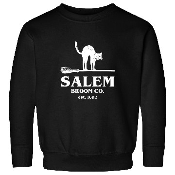 Discover Salem Broom Co Company Halloween Black Cat Witch A Sweatshirts