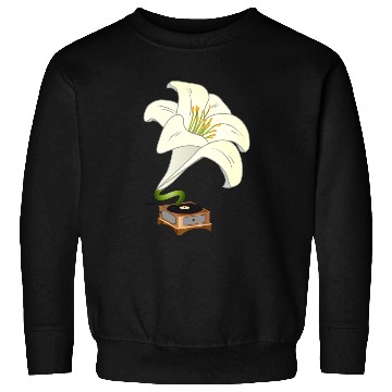 Discover nostalgic lilies flowers blossoms gramophone Sweatshirts