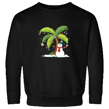 Discover Christmas Palm Tree And Snowman Sweatshirts