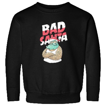 Discover Bad Santa Claus Christmas Tattoo Sweatshirts