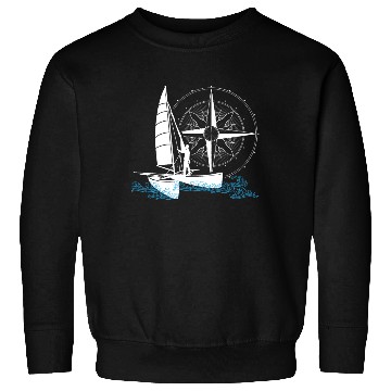 Discover Catamaran Sailing Double Hull Boat Two Hull Boat Sweatshirts