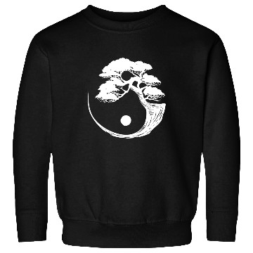 Discover Bonsai Tree Black White Yin Yang Zen Buddhist Sweatshirts