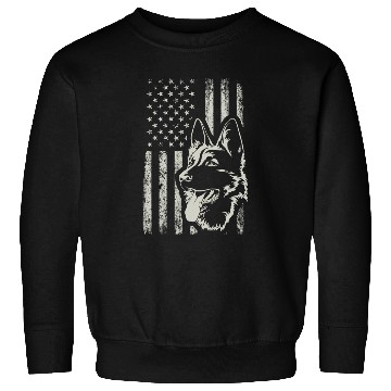 Discover Patriotic German Shepherd AMERICAN FLAG Dog Lover Sweatshirts