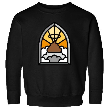 Discover Holy Shit stained glass Church poop Holy crap poo Sweatshirts