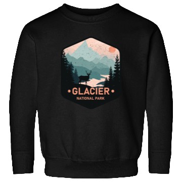 Discover Vintage Glacier National Park Deer Mountains Gift Sweatshirts