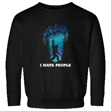 Discover Bigfoot Middle Finger I Hate People Sasquatch Sweatshirts