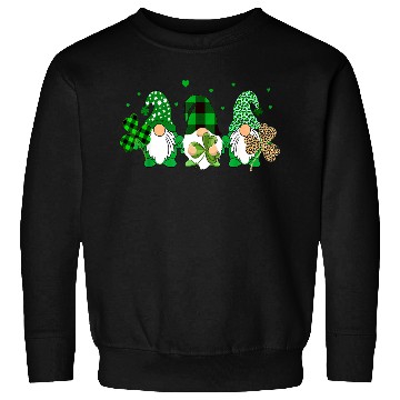 Discover Three Gnomes Holding Shamrock Leopard Plaid Sweatshirts