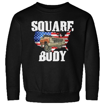 Discover Square Body - American Flag Truck Lovers Sweatshirts